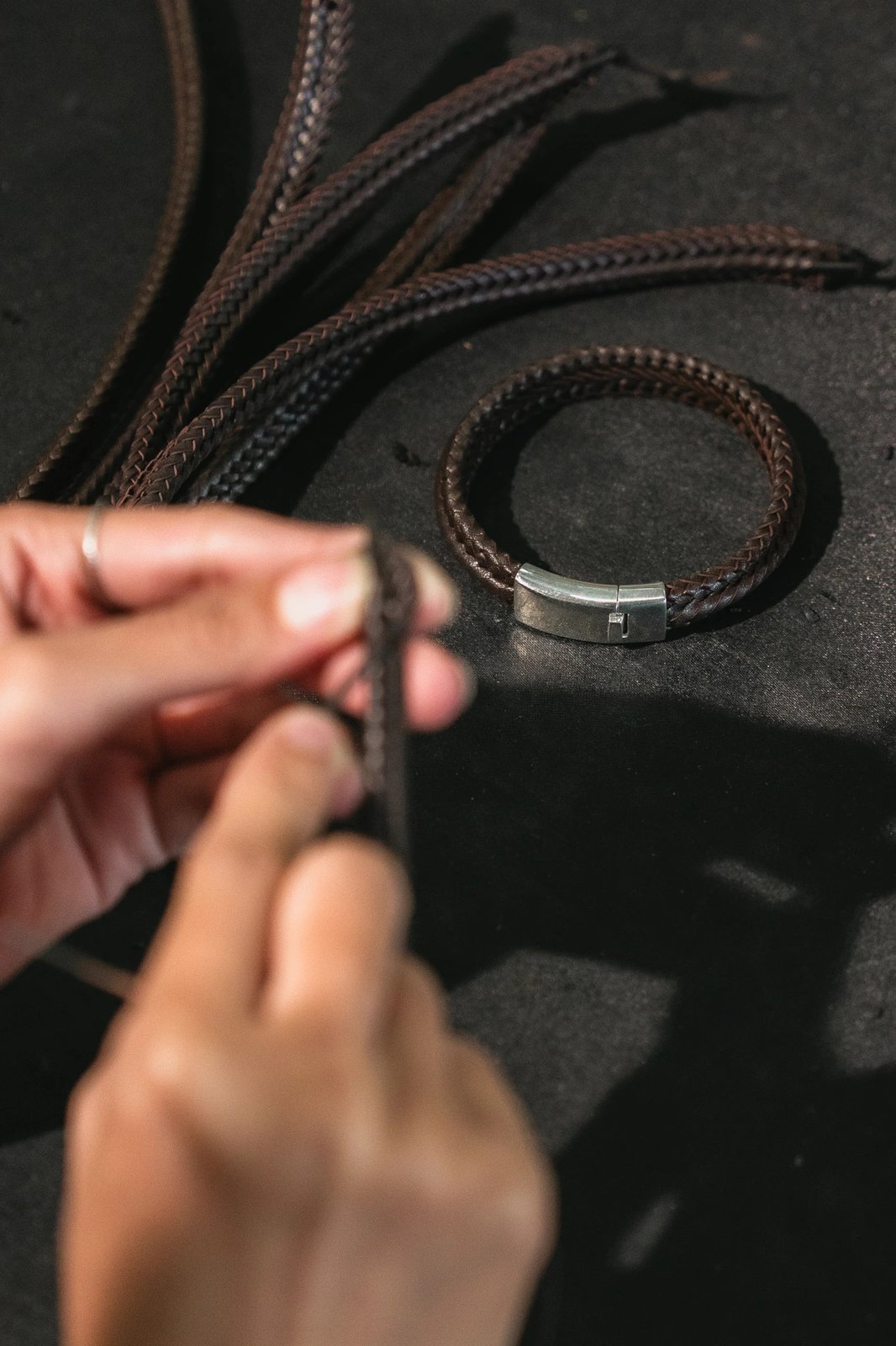 Braided leather texture